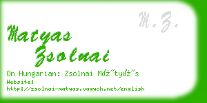 matyas zsolnai business card